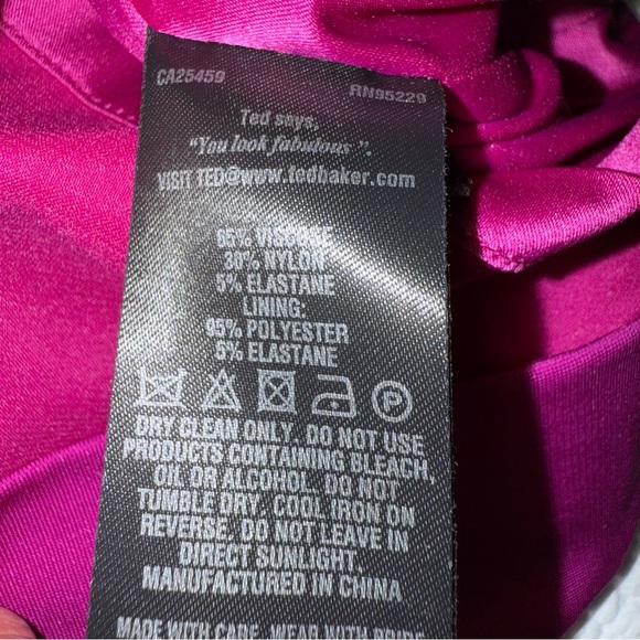 Ted Baker Pink Asymmetrical One-Shoulder Cocktail Dress Ted size 0 IS size 2 - Picture 16 of 16